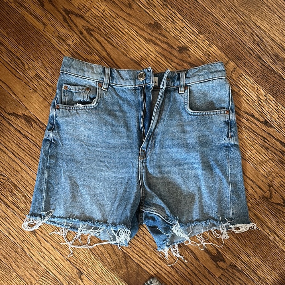Denim Frayed Hem Women Shorts